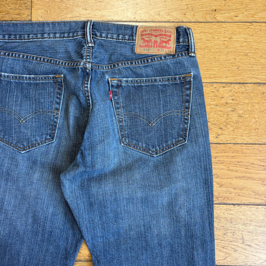 Vintage Levis 559 Baggy Blue Denim Jeans - 33