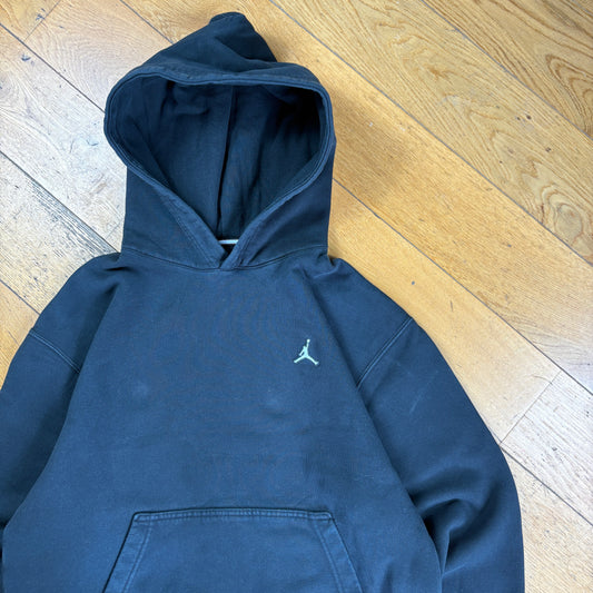 Vintage Nike Air Jordan Black Hoodie Embroidered Sweatshirt - M