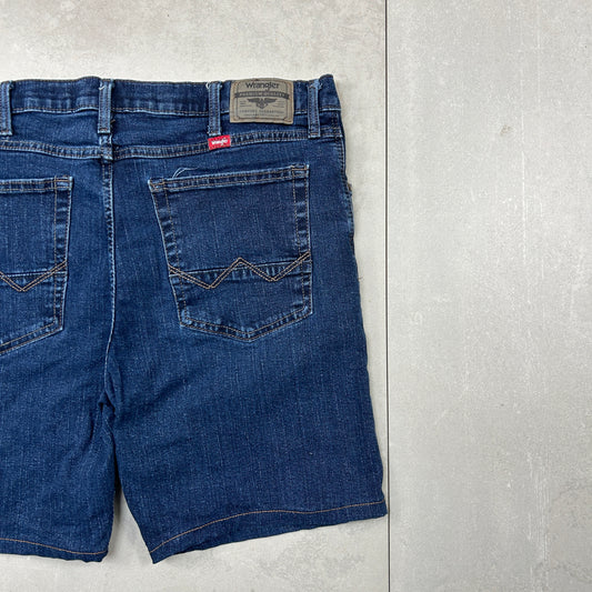Vintage Wrangler Dark Blue Denim Carpenter Shorts - 36
