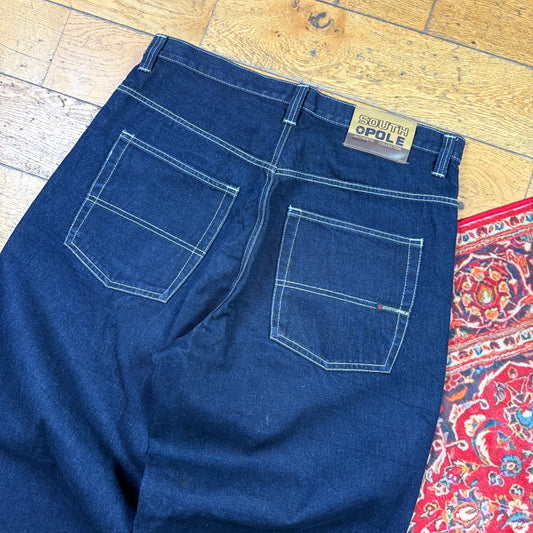 Vintage Southpole Blue Embroidered Y2K Hip Hop Baggy Jeans - 36