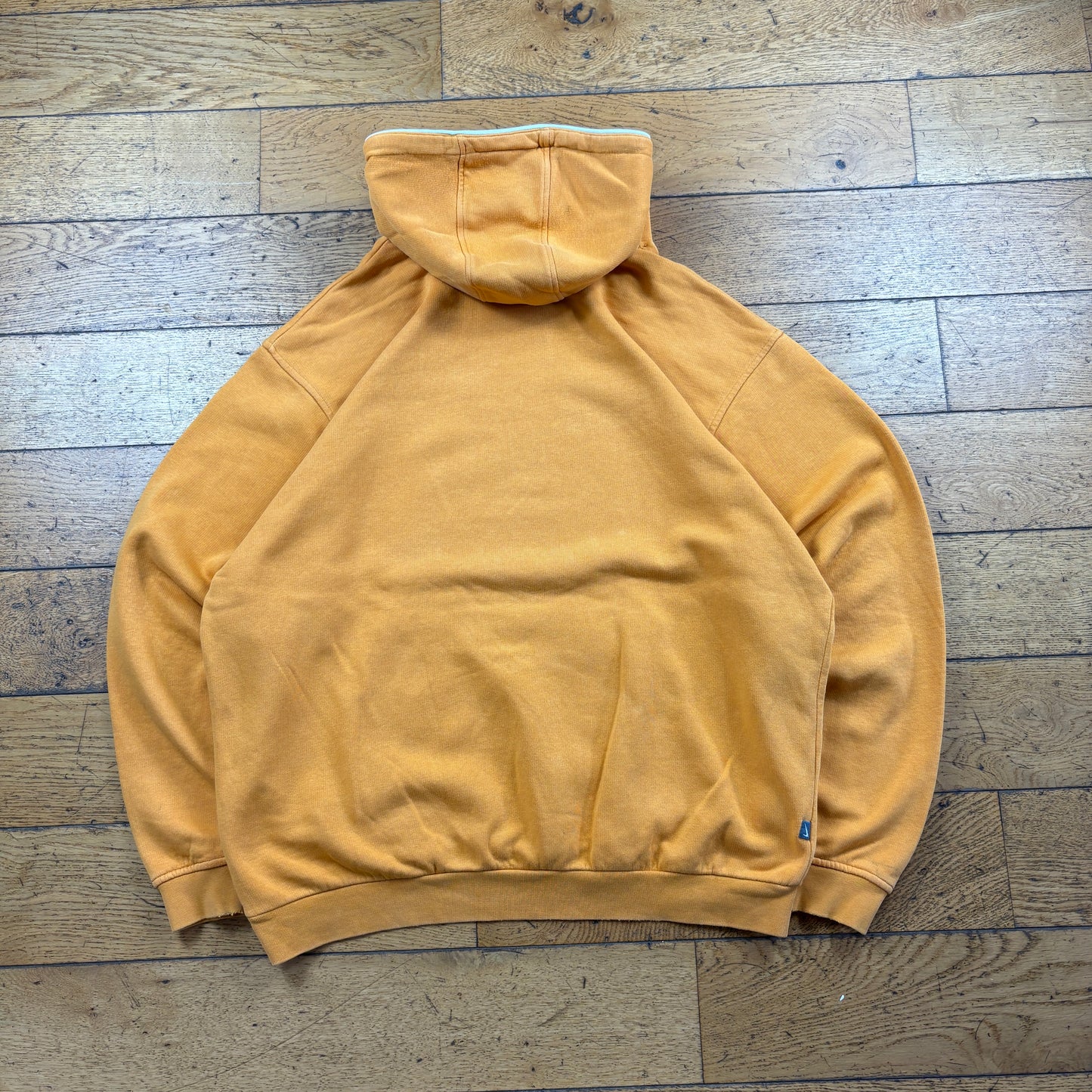 Vintage Nike Athletics Orange Yellow Embroidered Hoodie Sweatshirt - L