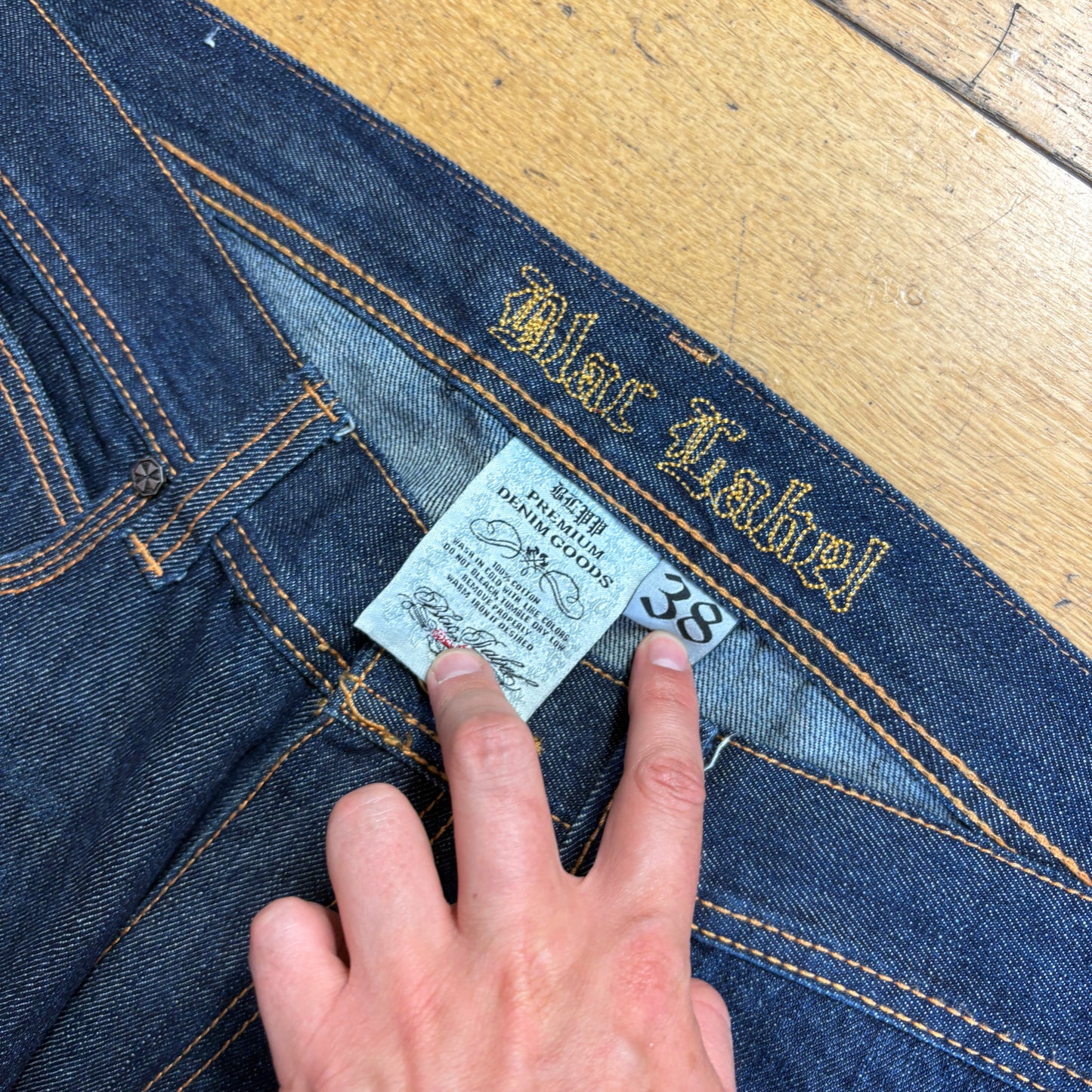 Vintage Blac Label Blue Embroidered Baggy Hip Hop Jeans - 42