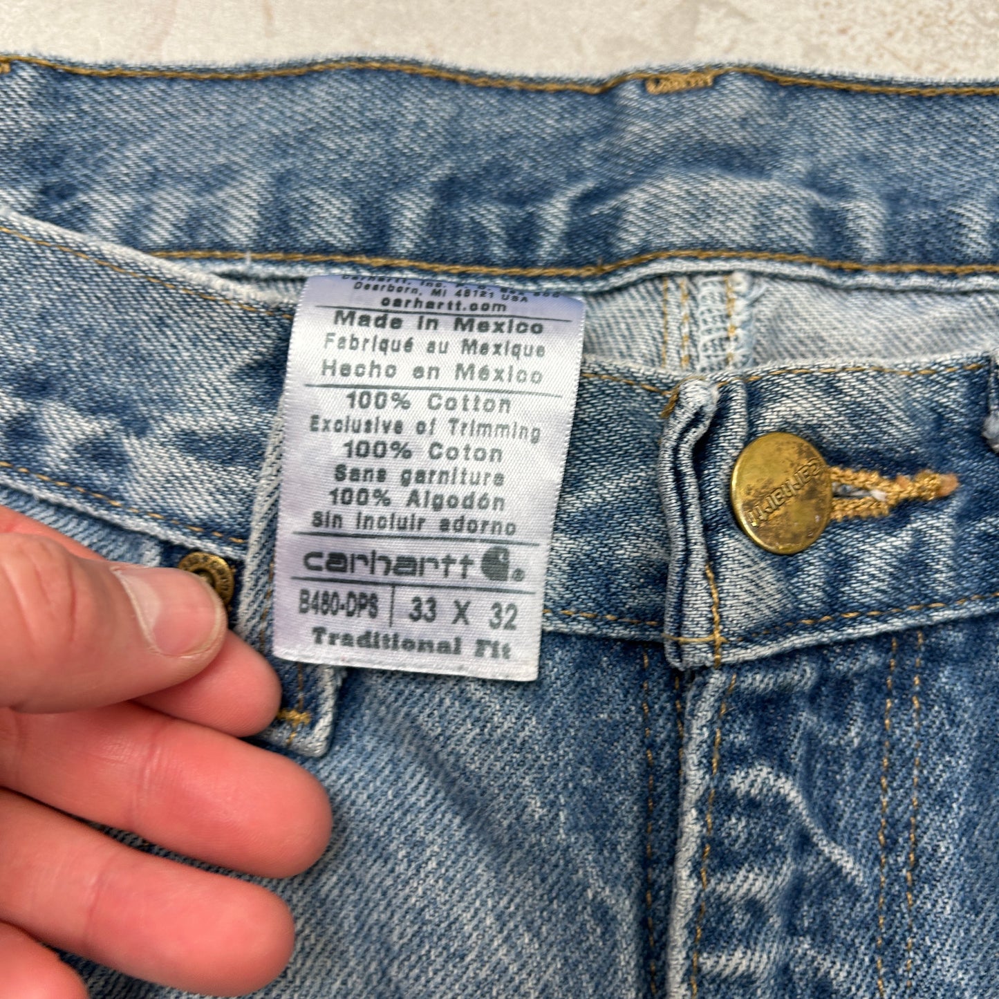 Vintage Carhartt Workwear Baggy Blue Carpenter Shorts - 33