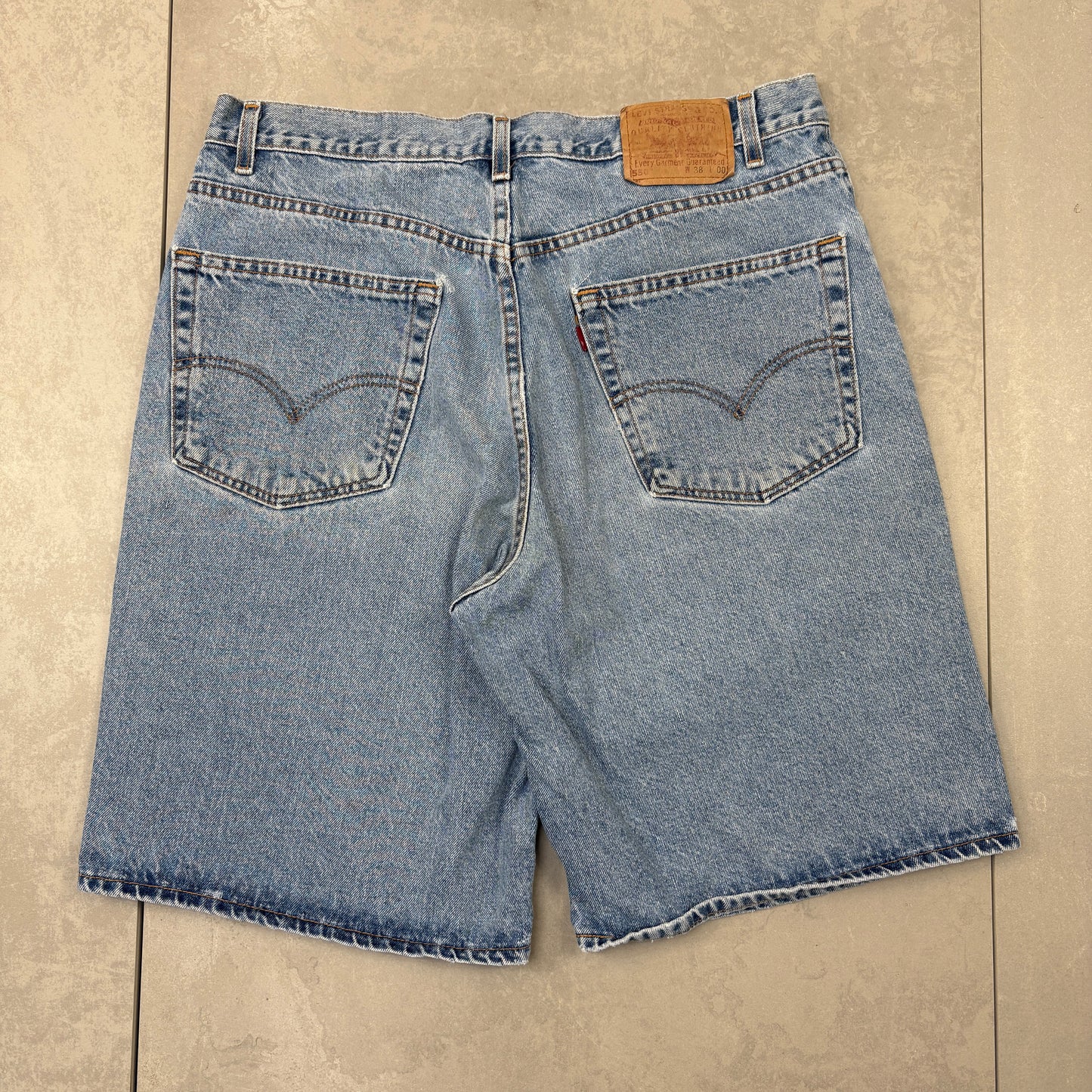 Vintage Levis 550 Baggy Blue Denim Shorts - 36