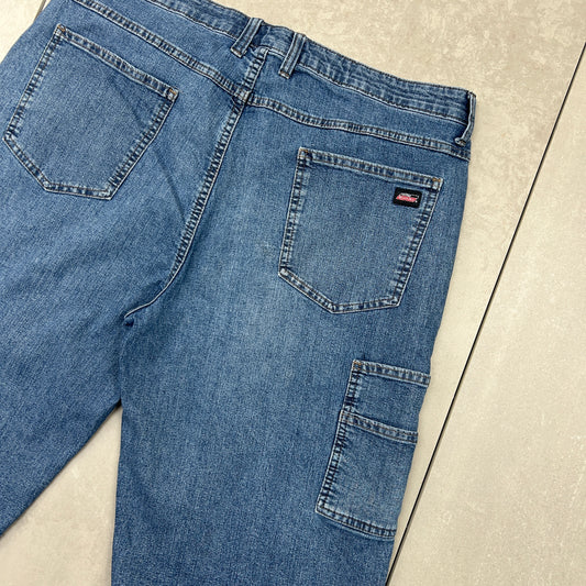 Vintage Dickies Workwear Carpenter Blue Baggy Shorts - 38