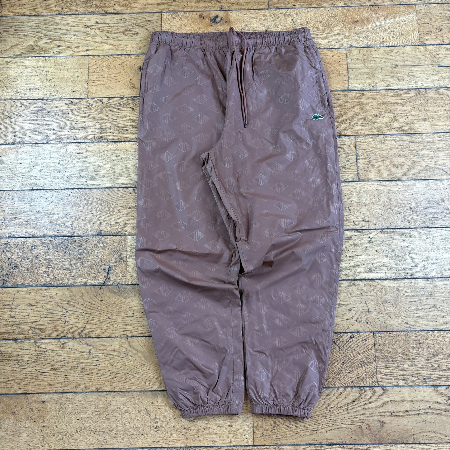 Vintage Lacoste Brown Baggy Tracksuit Sweatpants Track Pants Bottoms - XL