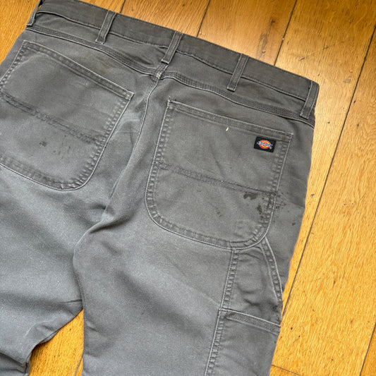 Vintage Dickies Workwear Carpenter Grey Trousers - 34