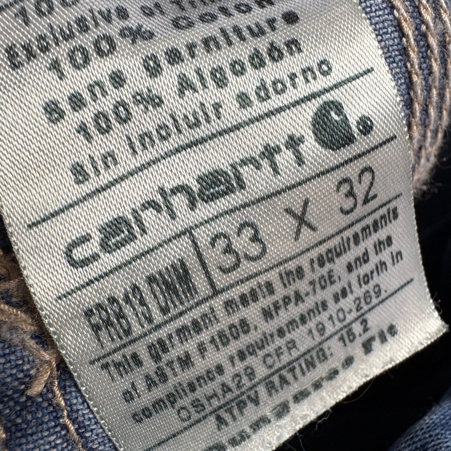 Vintage Carhartt Workwear Carpenter Baggy Blue Jeans - 33R
