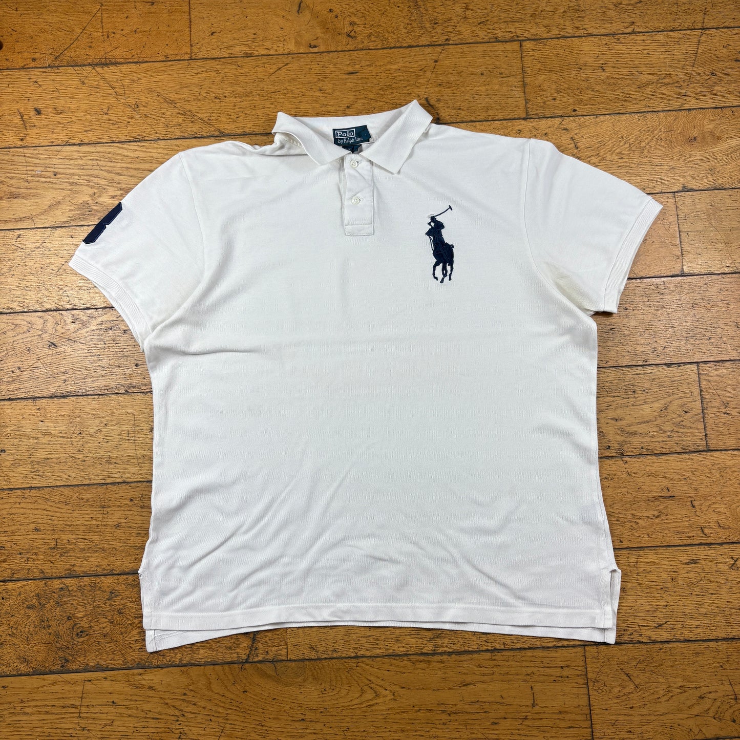 Vintage Ralph Lauren Big Pony White Polo T-Shirt - XXL