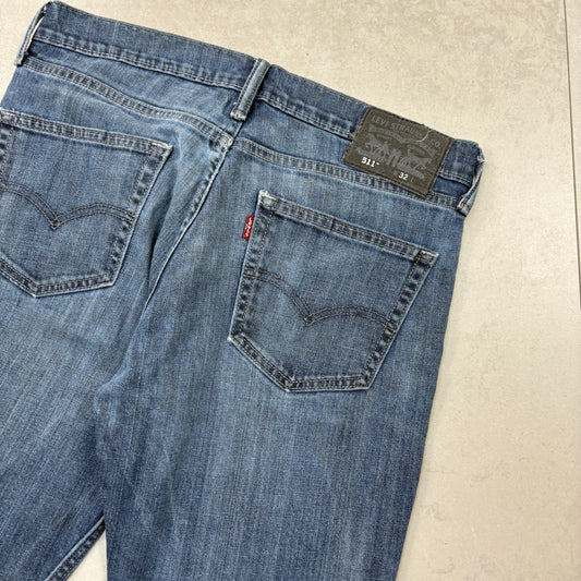 Vintage Levis 511 Blue Slim Denim Shorts - 32