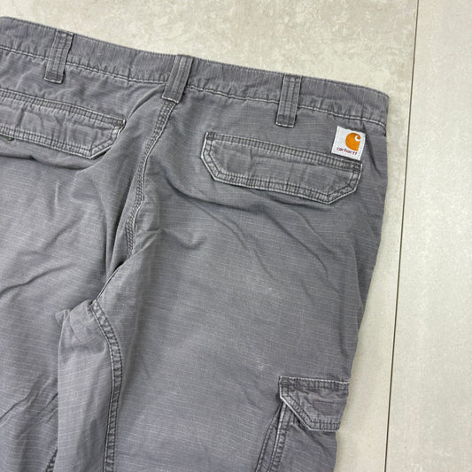 Vintage Carhartt Grey Workwear Cargo Baggy Trousers - 38
