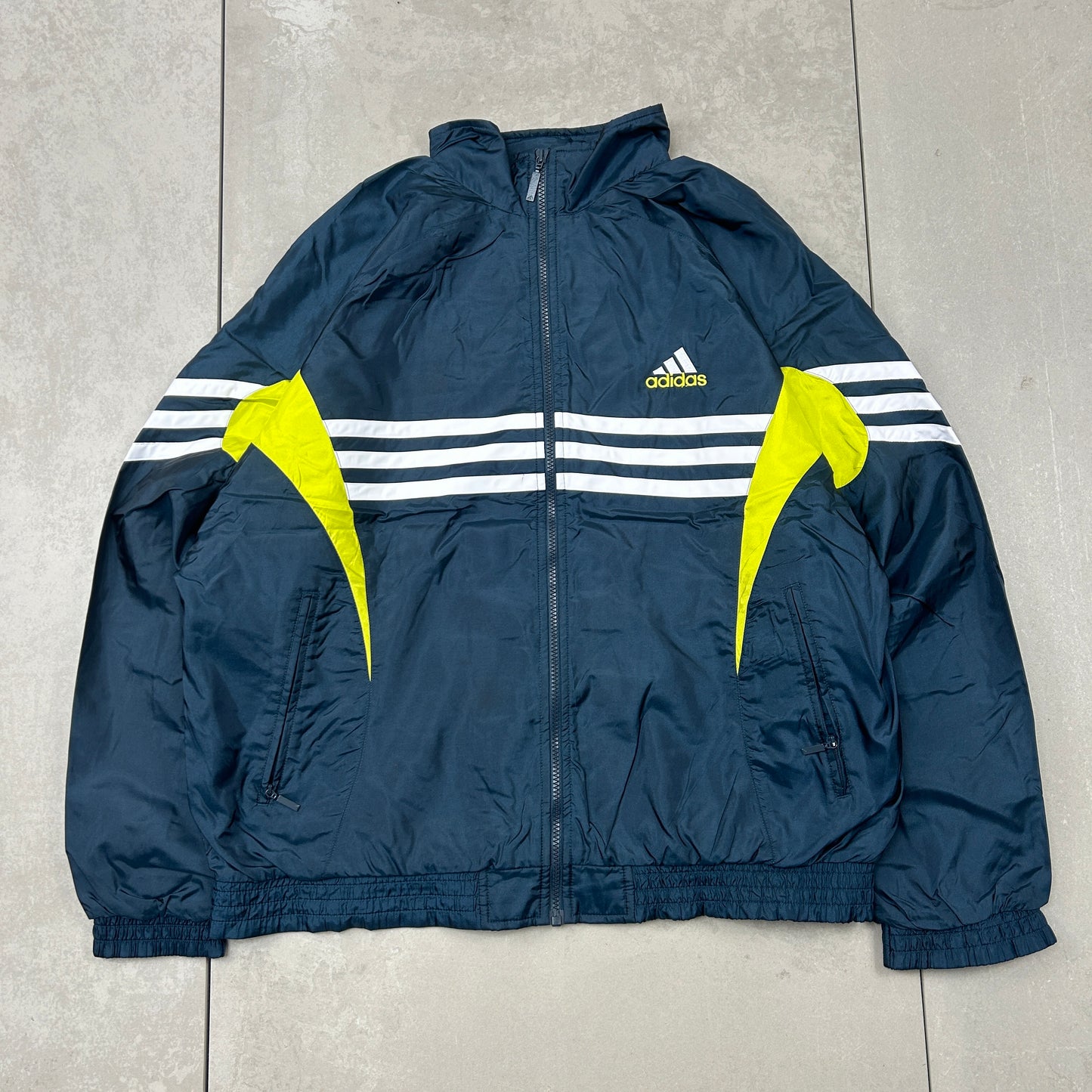 Vintage 90s Adidas Blue Tracksuit Track Shell Windbreaker Jacket - L