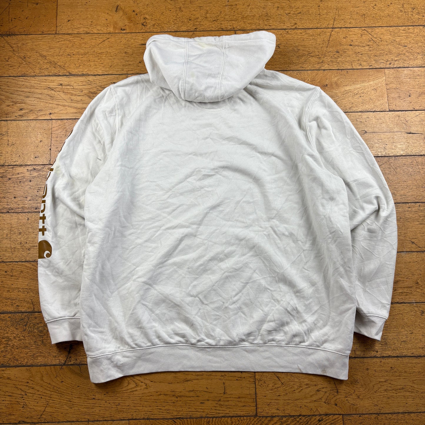 Vintage Carhartt White Hoodie Sweatshirt - XXL