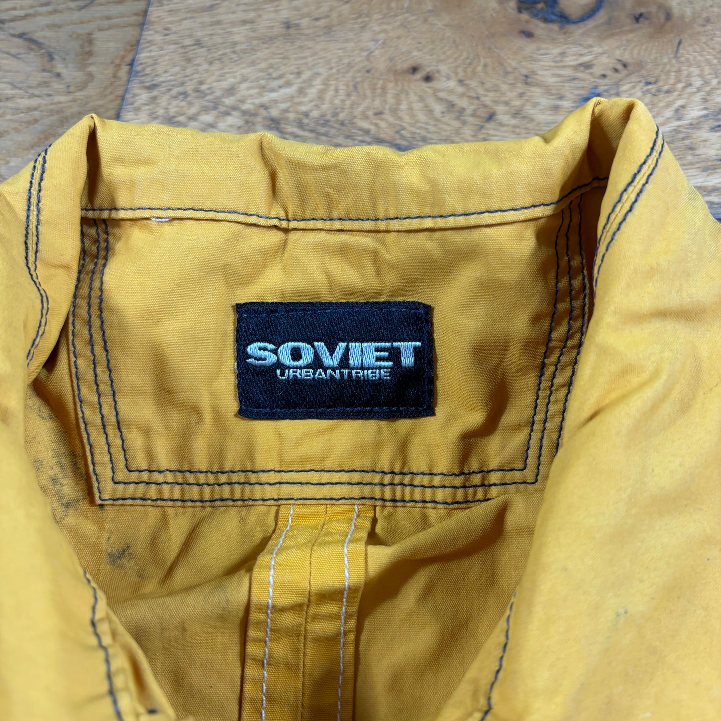 Vintage Soviet Urban Tribe Yellow Fireman Clasp Jacket Coat - XL
