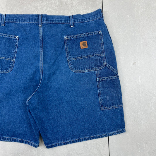 Vintage Carhartt Workwear Baggy Blue Carpenter Shorts - 42