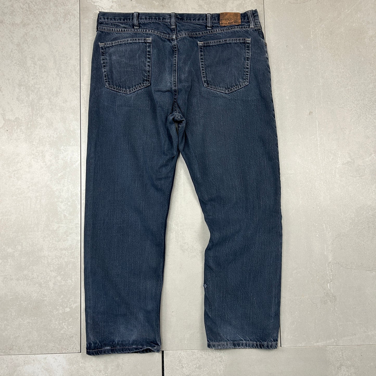 Vintage Wrangler Dark Blue Straight Denim Workwear Jeans - 42