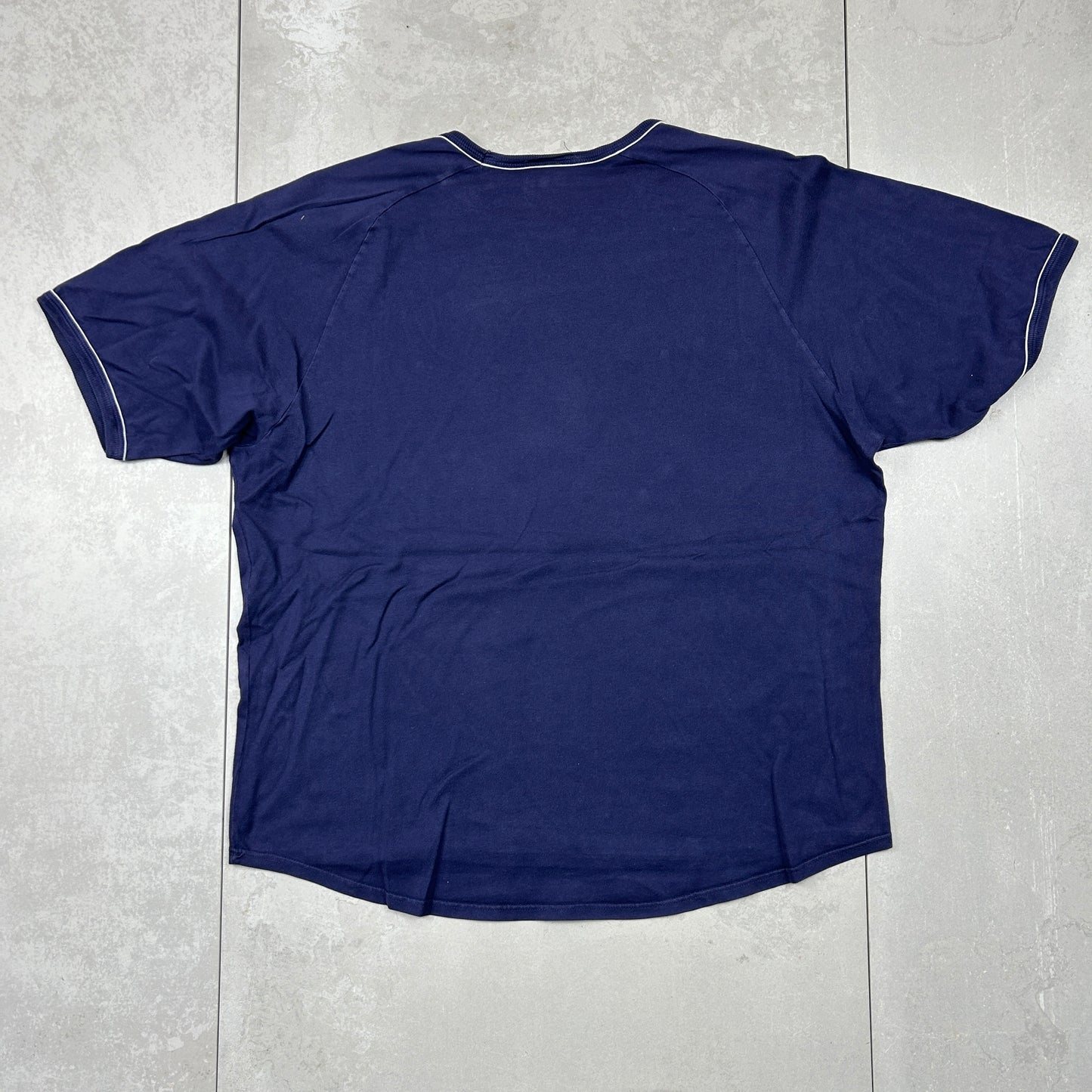 Vintage Lacoste Embroidered Navy Blue T-Shirt - XL