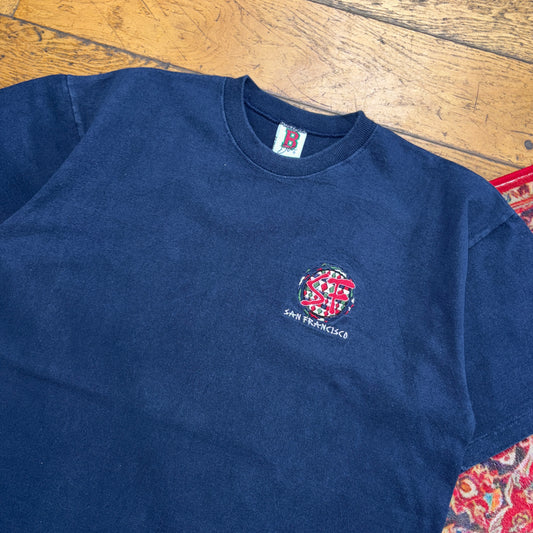 Vintage 90s San Francisco Navy Embroidered Single Stitch Graphic T-Shirt - L