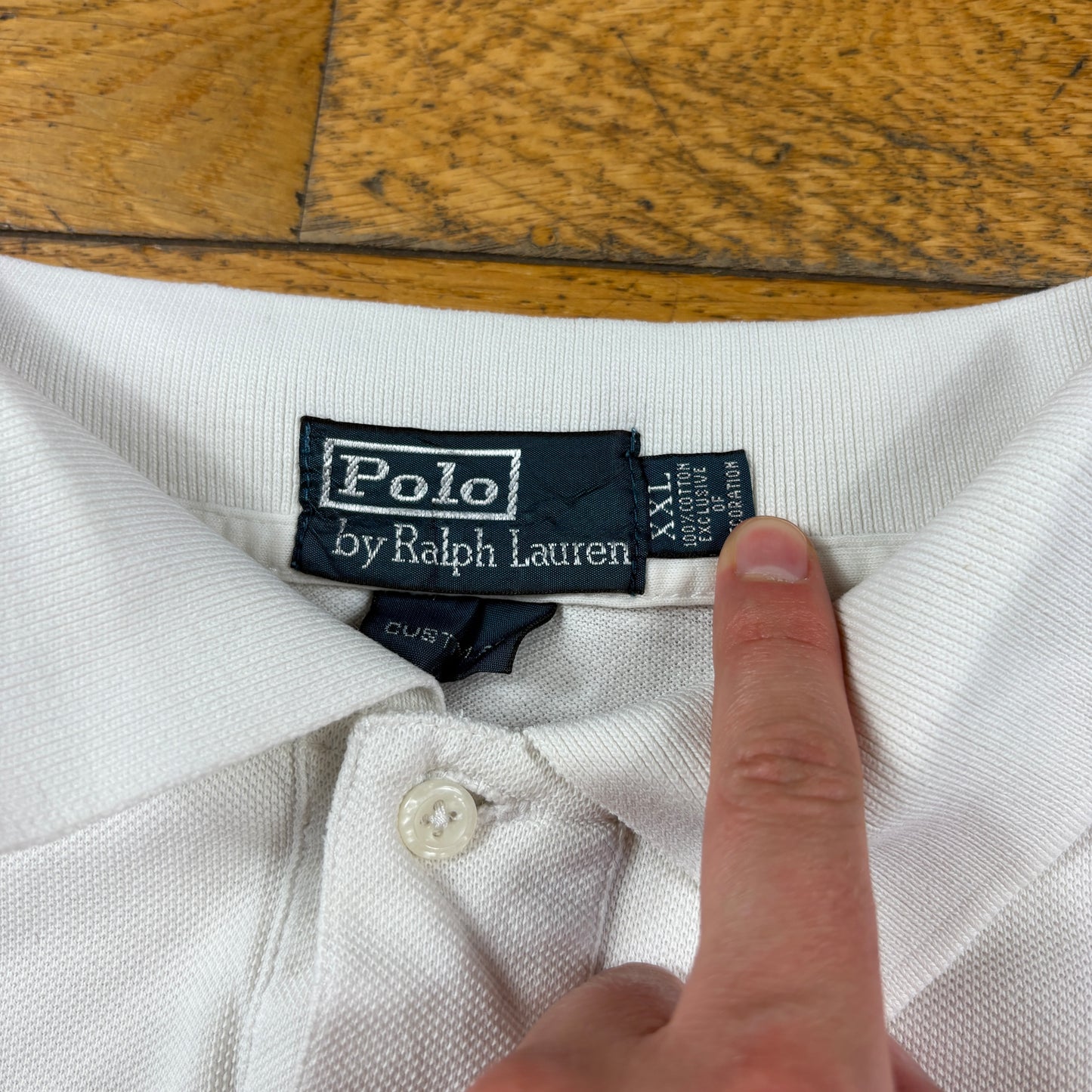 Vintage Ralph Lauren Big Pony White Polo T-Shirt - XXL