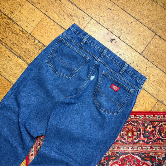 Vintage Dickies Workwear Carpenter Baggy Blue Jeans - 38R