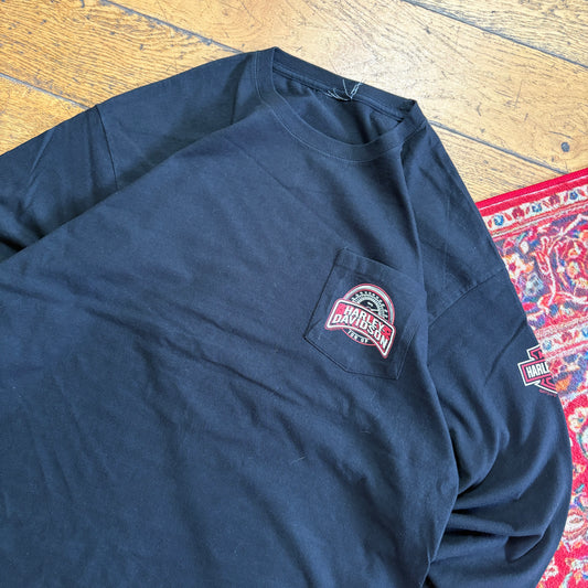 Vintage Harley Davidson Black Long Sleeve Graphic T-Shirt - L