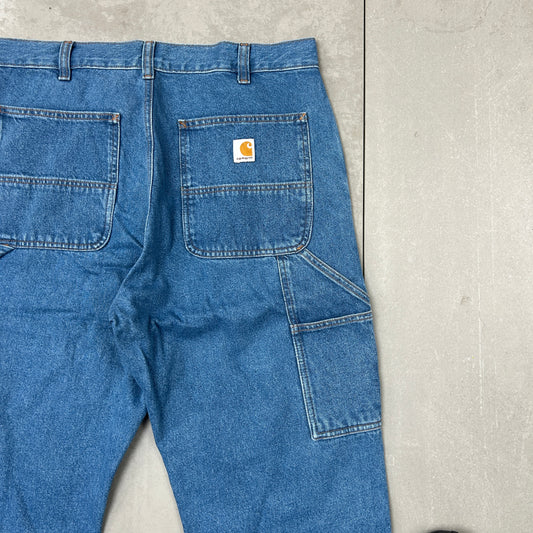 New Carhartt Double Knee Carpenter Blue Jeans - 34