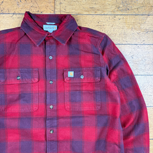 Vintage Carhartt Red Check Flannel Workwear Shirt - M