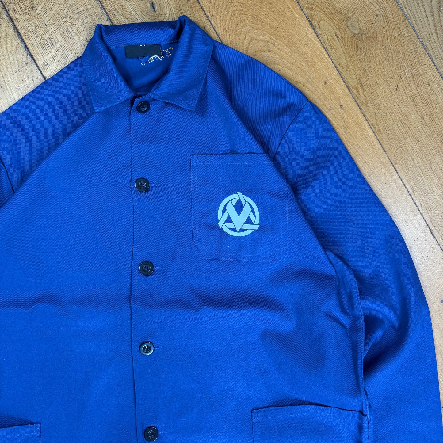Vintage French Chore Workwear Jacket Blue Overcoat - XL