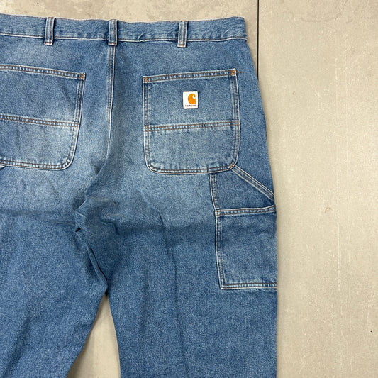 New Carhartt Double Knee Carpenter Baggy Blue Jeans - 38