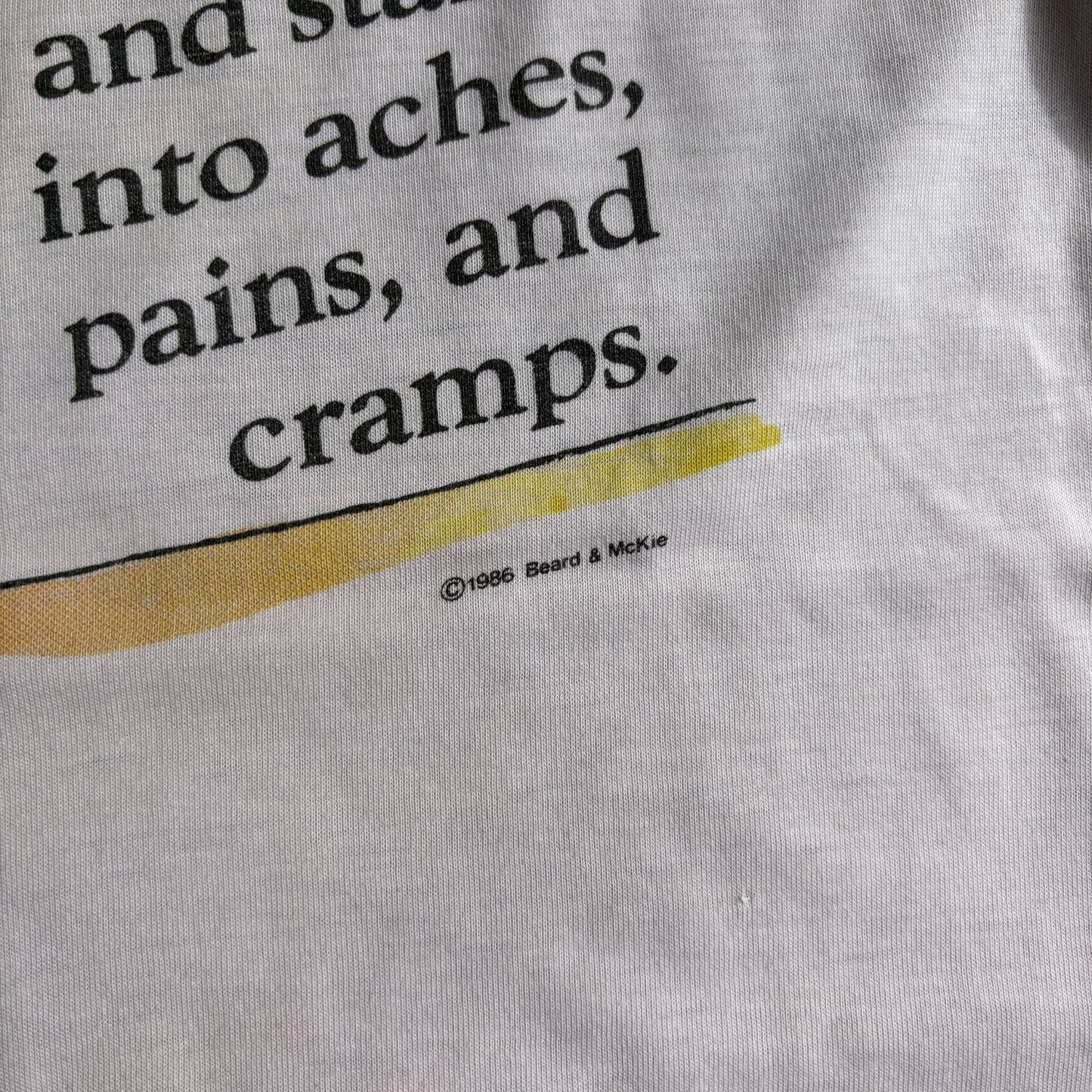 Vintage 1986 Funny Aerobics Slogan Light Pink Single Stitch Graphic T-Shirt - S