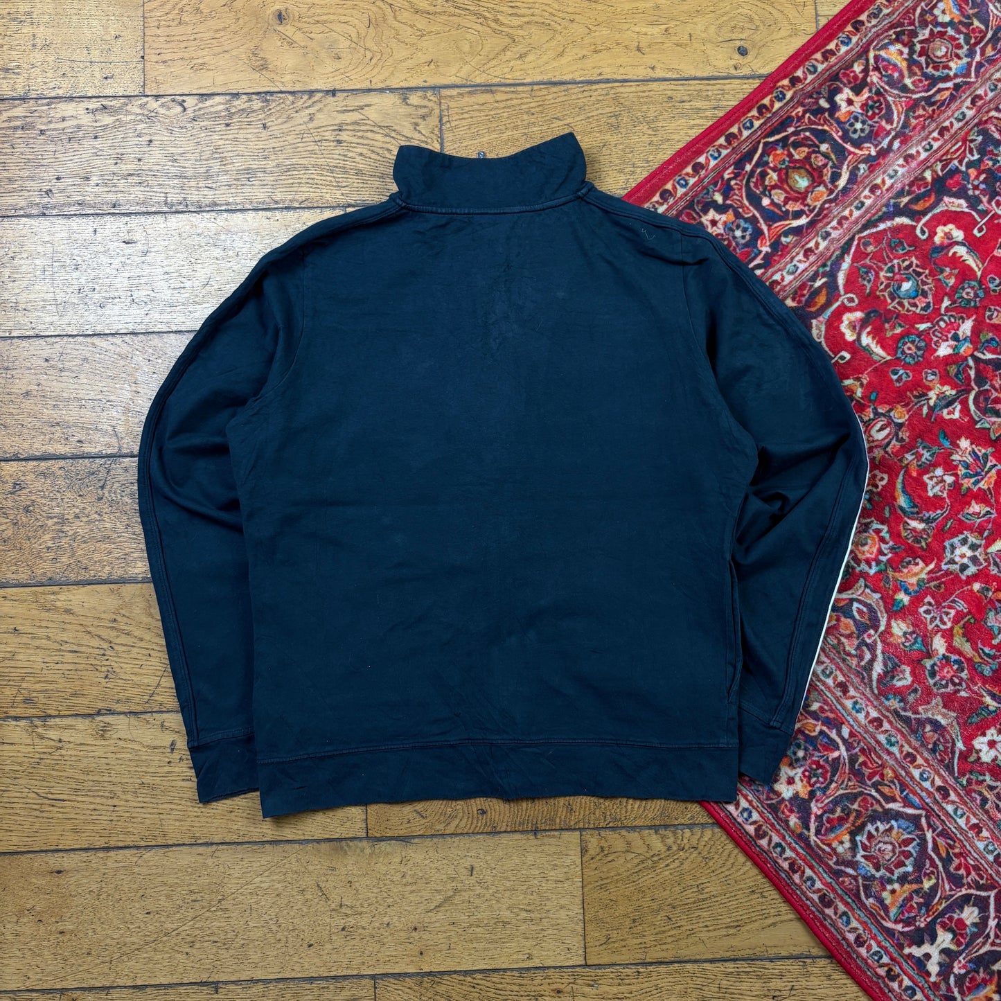 Vintage Reebok Black Womens Zip Embroidered Sweatshirt - Size 10/12