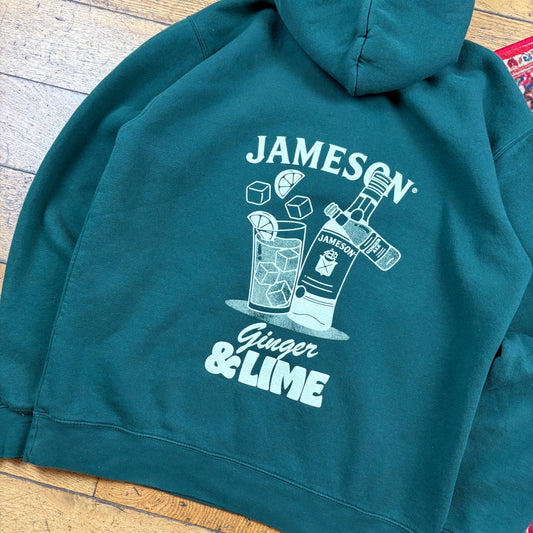 Vintage Russell Athletic Jameson Whiskey Green Hoodie Sweatshirt - L