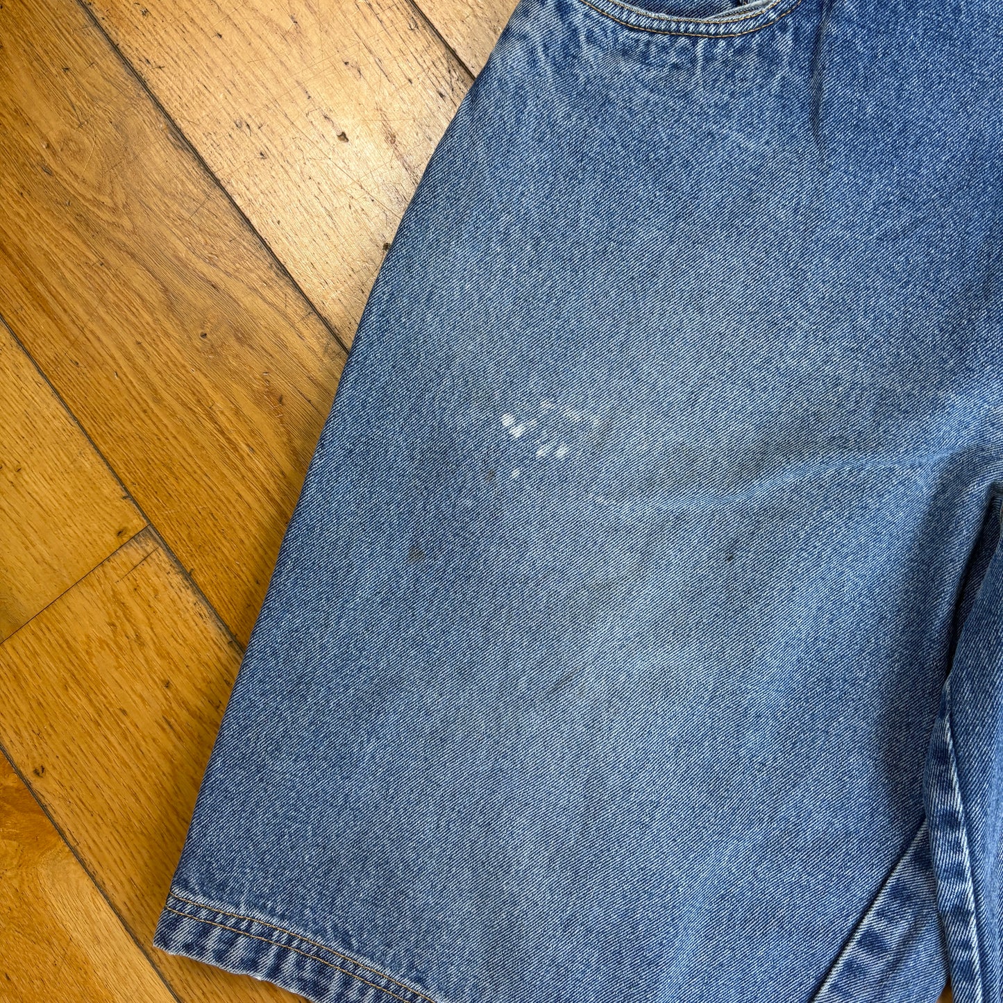 Vintage Platinum Fubu Fat Albert Embroidered Hip Hop Blue Baggy Shorts Jorts -34