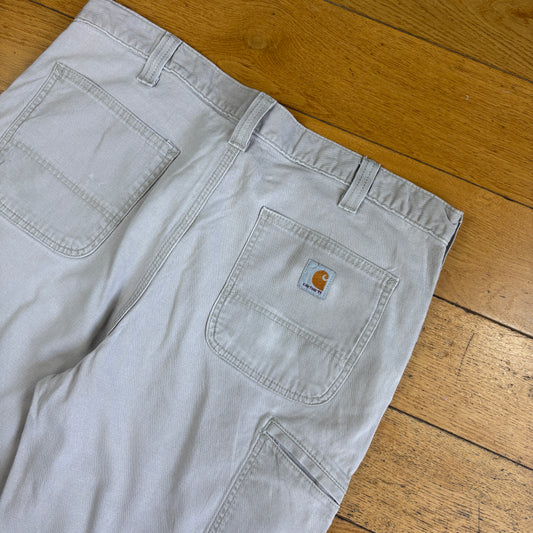 Vintage Carhartt Cream Workwear Baggy Carpenter Shorts - 38