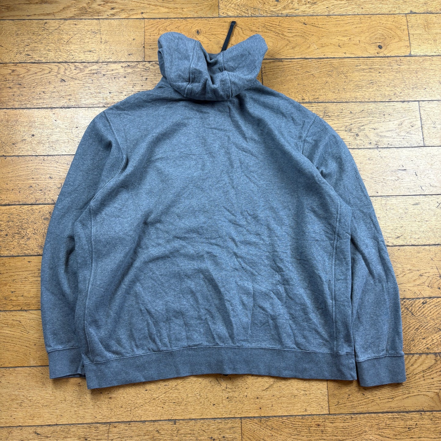 Vintage Nike Zip Grey Embroidered Hoodie Sweatshirt - XXL