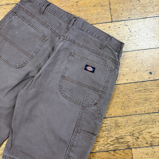 Vintage Dickies Workwear Carpenter Brown Baggy Shorts - 36