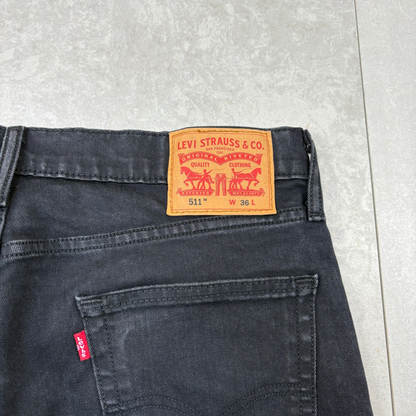Vintage Levis 511 Black Denim Shorts - 36