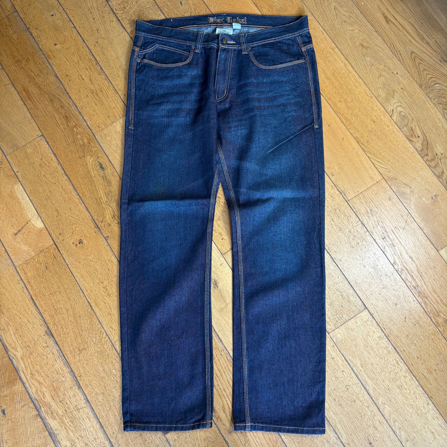 Vintage Blac Label Blue Embroidered Baggy Hip Hop Jeans - 42