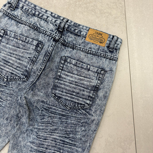 Vintage Moto Hip Hop Baggy Blue Shorts Jorts - 36