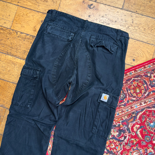 Vintage Carhartt Workwear Cargo Straight Black Trousers - 32L