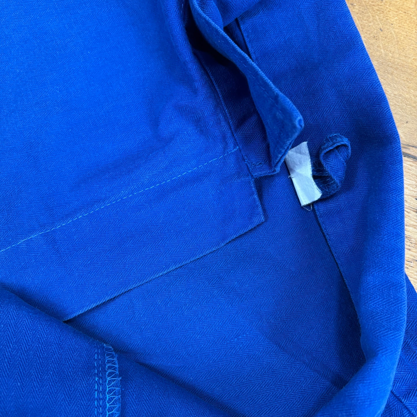 Vintage French Chore Workwear Jacket Blue Overcoat - L