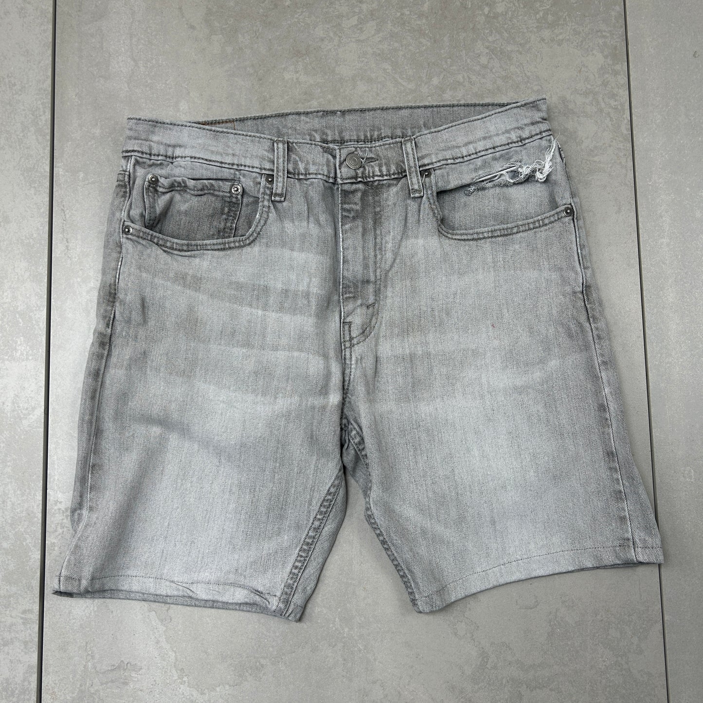 Vintage Levis 512 Slim Grey Denim Shorts - 34