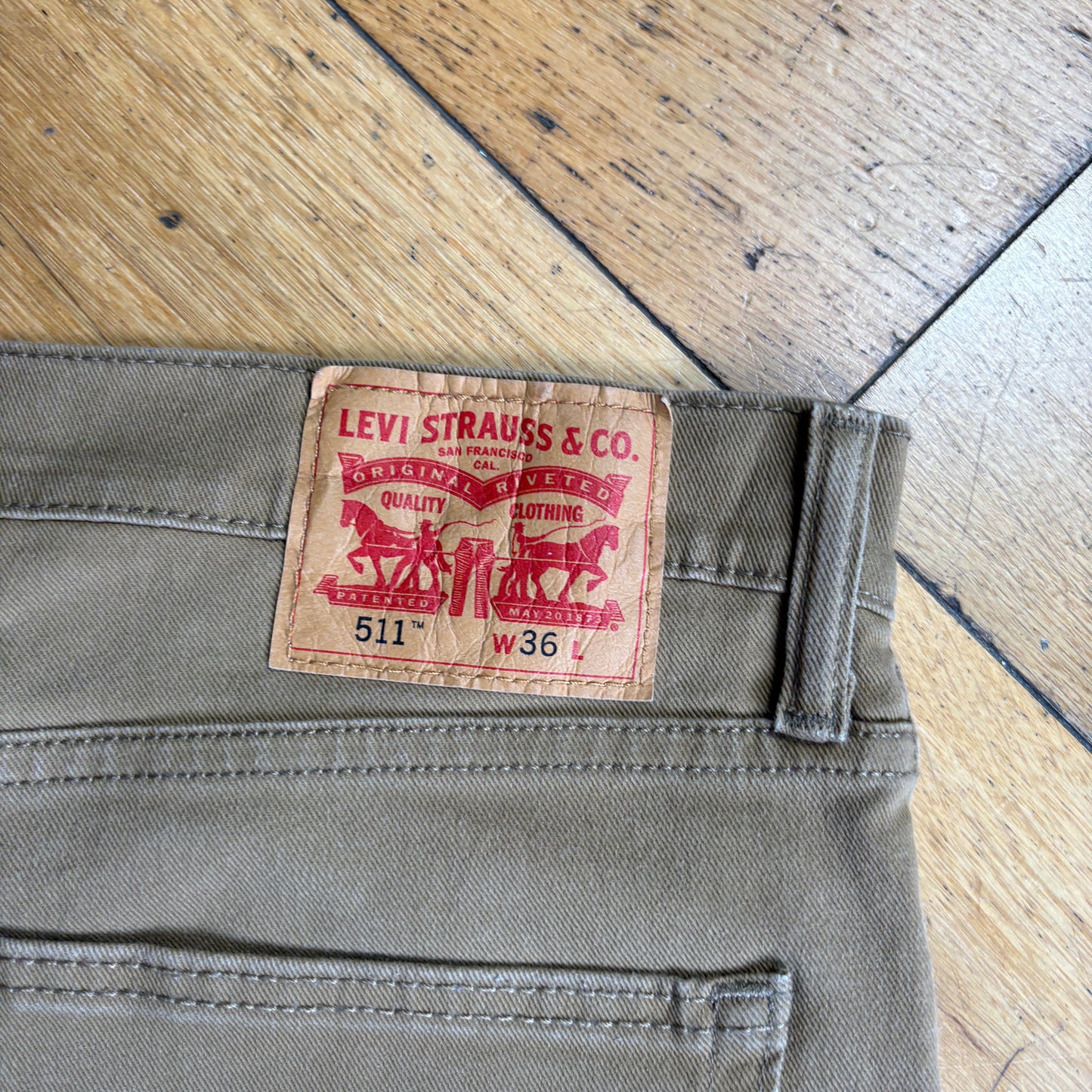 Vintage Levis 511 Slim Brown Denim Shorts - 36