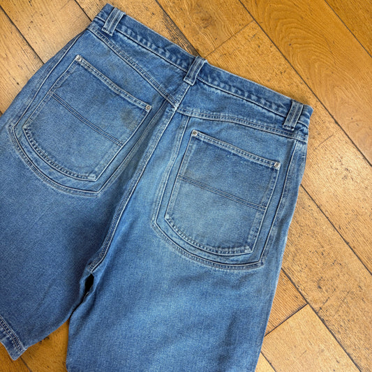 Vintage Break Down Hip Hop Blue Baggy Shorts Jorts - 38