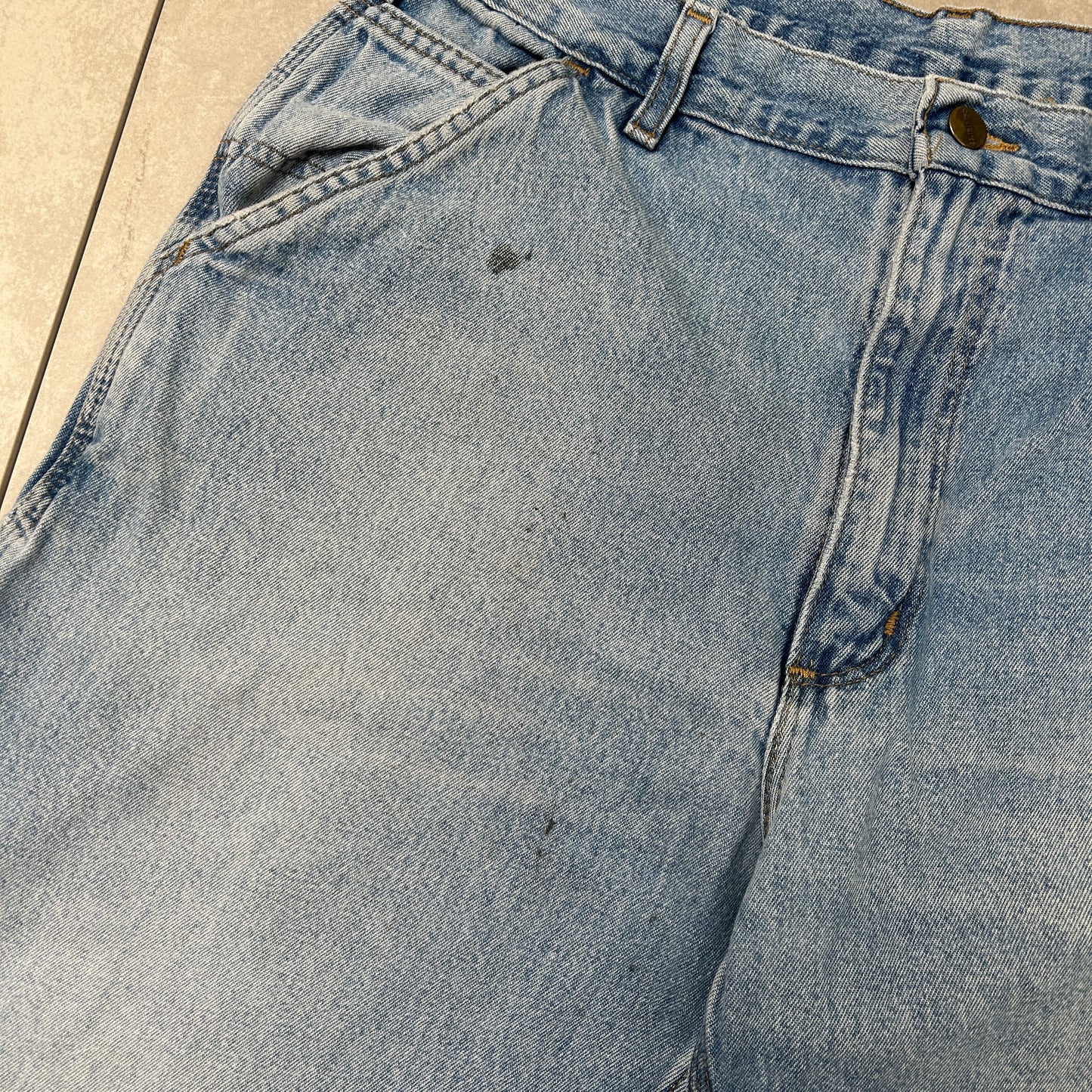 Vintage Carhartt Workwear Baggy Blue Carpenter Shorts - 34
