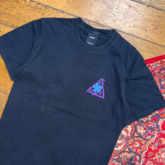 Vintage Huf Black Skate Graphic T-Shirt - XS