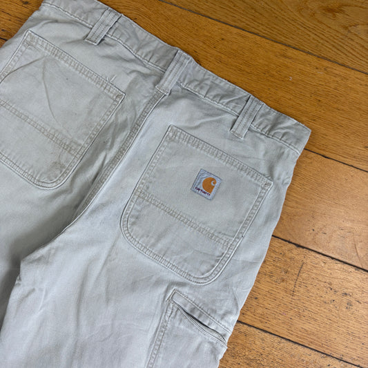 Vintage Carhartt Cream Workwear Baggy Carpenter Shorts - 32