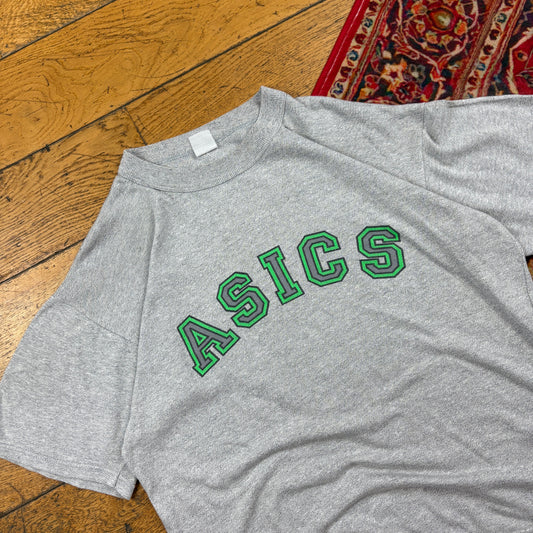 Vintage ASICs Grey Boxy Graphic T-Shirt - M