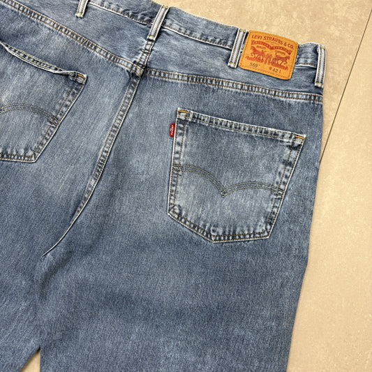 Vintage Levis 569 Blue Baggy Denim Shorts - 42