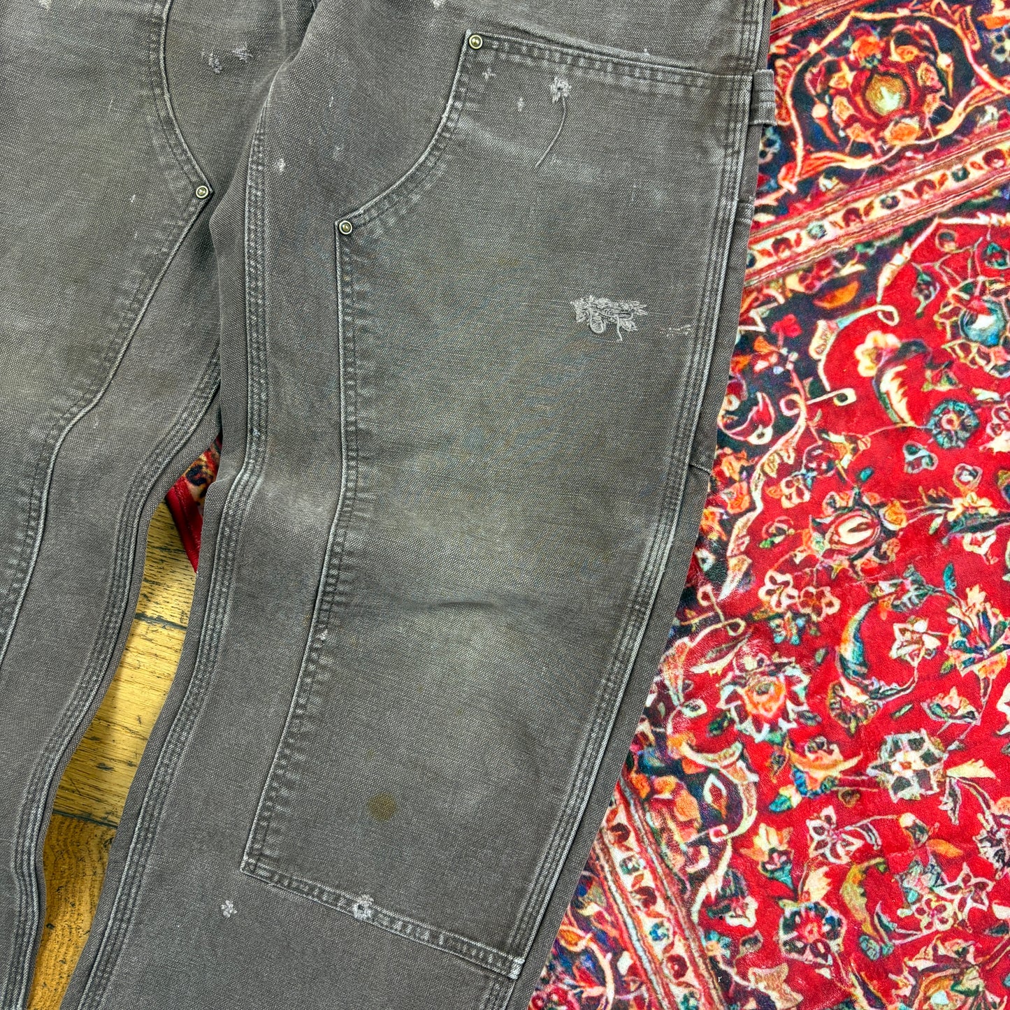 Vintage Carhartt Brown Double Knee Workwear Carpenter Baggy Trousers - 34